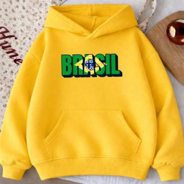 Imagem de Moletom Canguru Adulto Brasil Macrame 1012 Blusão Copa Do Mundo Hexa 2