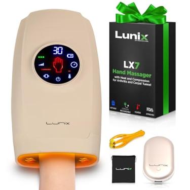 Imagem de Lunix LX7 massageador de mão elétrico com tela sensível ao toque com compressão e calor, terapia de ponto de pressão para artrite, alívio da dor e túnel do carpo, máquina de massagem shiatsu, com