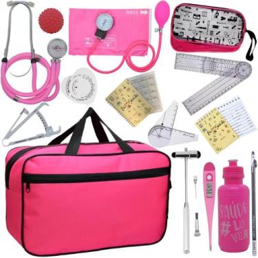 Imagem de Kit Bolsa Fisioterapia Acadêmico Goniômetro Martelo Buck Fita Antropom