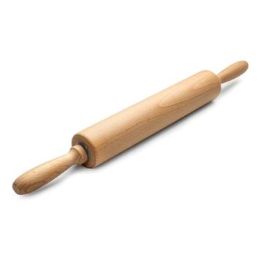 Imagem de LEYCLUB Rolo de massa de madeira com 9,5 cm de diâmetro - Rolo de madeira para massa de bolachas de fondant, massa de pastelaria clássica