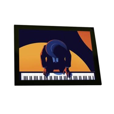 Imagem de Quadro Decorativo Pianista Visão De Cima Ilustração Geométrica Decoração Poster Quarto Sala