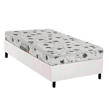 Imagem de Conjunto Box Solteiro: Colchão Espuma Herval D23 Sonum Liso + Base CRC