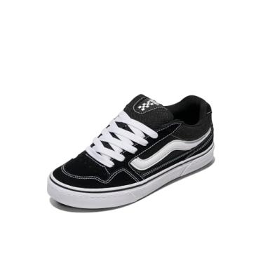 Imagem de Vans Caldrone masculino | Tênis fashion grosso de cano baixo com estilo retrô, Camurça/malha preto/branco, 39