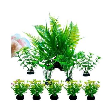 Imagem de Plantas Artificiais Coloridas Para Aquário 10 Peças Decoração DIY Para