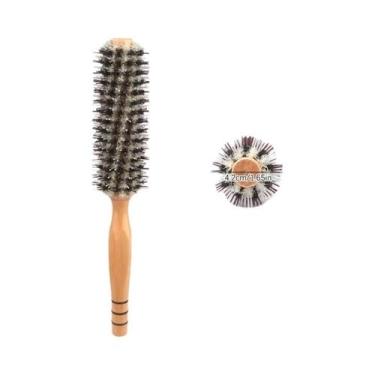 Imagem de Escova De Cabelo Redonda De Madeira Com Cerdas Naturais De Javali Para