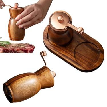 Imagem de Moedor de sal e pimenta | Utensílios de cozinha recarregáveis de grossura ajustável, conjuntos manuais de moedor de sal e pimenta | para temperar feijão, pimenta, cominho, bancada, despensa