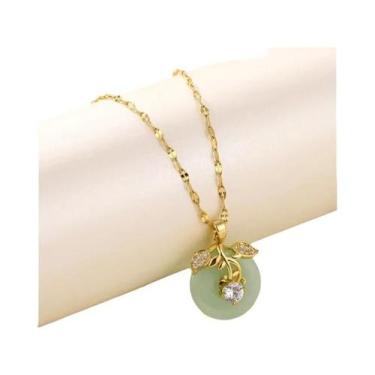 Imagem de Colar Com Pingente De Cristal De Zircônia Verde Para Mulheres, Joia De