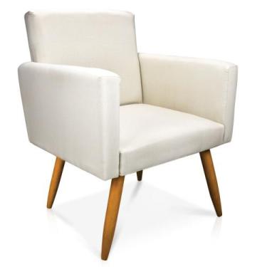 Imagem de Poltrona Larissa LB14 Pés Palito Castanho - D'Rossi - DRossi