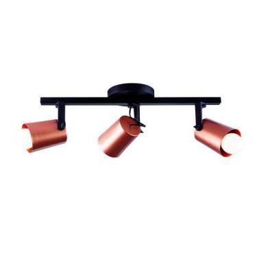 Imagem de Luminária de Teto Quarto Sala Cozinha Spot Trilho Triplo Direcionável 