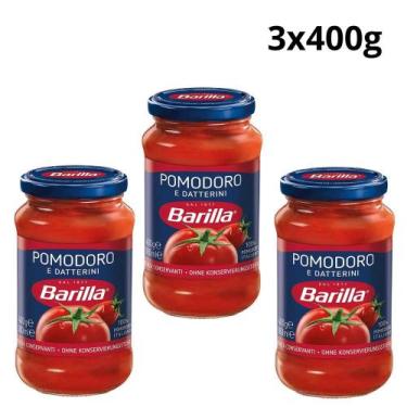 Imagem de Kit 3 molho pomodoro e datterini barilla vidro 400g  tomates italianos