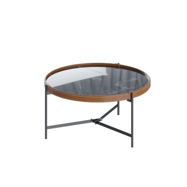 Imagem de Mesa De Centro Aqua 71 Marmorizado Preto Com Grafite - Imcal Moveis