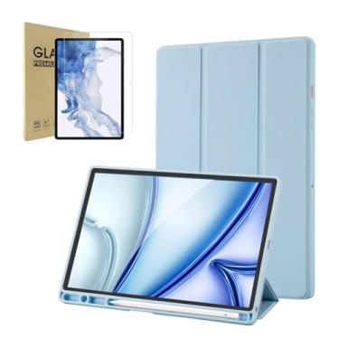 Imagem de Capa para Samsung Galaxy Tab A9+ / A9 Plus/A 11+ 11" (Modelos SM-X210/X215/X216/X218), Com Suporte Para Caneta Touch, Auto Wake/Sleep Smart Tablet, Anti Impacto, Leve e Resistente (Azul Clara)