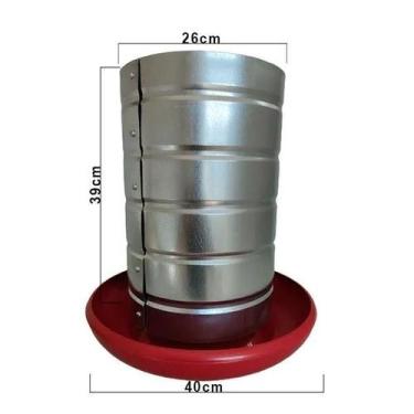 Imagem de Kit 2 Comedouros Tubulare 20kg p/ Frango Aves Galinha Faisão Prato Ant