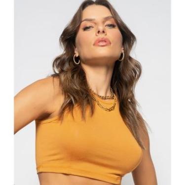 Imagem de Cropped Salvatore Fashion Regata Recorte Malha Feminino-Feminino