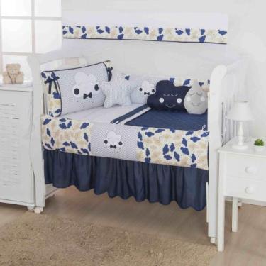Imagem de Kit berço completo 12 peças para menino e menina nuvem de amor e princ