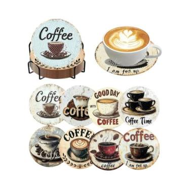 Imagem de Conjunto De Porta-Copos Com Strass Dog Beach Lighthouse, 8 Peças, Resi