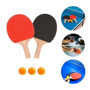 Imagem de Kit Ping Pong Tênis de Mesa com 2 Raquetes e 3 Bolinhas