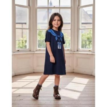 Imagem de Vestido Azul Marinho Minnie Esquiando Animê-Feminino