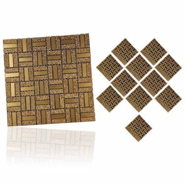 Imagem de Pastilha De Vidro Adesiva Kit 11 Uni Parede Banheiro Cozinha Sala Decorativa Moderna Reforma Requintado Facil Aplicacao