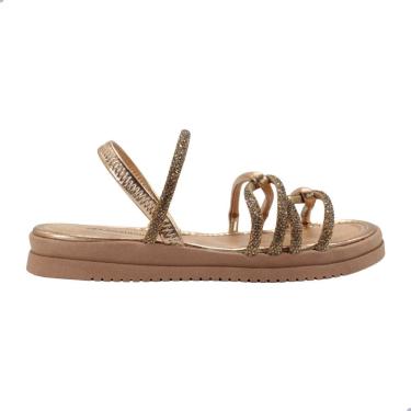 Imagem de Sandália Feminina Mississipi Mi718 Enfeite Bronze Rives Metal Rose