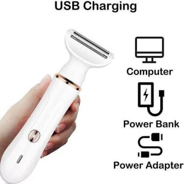 Imagem de Depilador Elétrico Feminino 4 em 1 Recarregável USB - Sokany