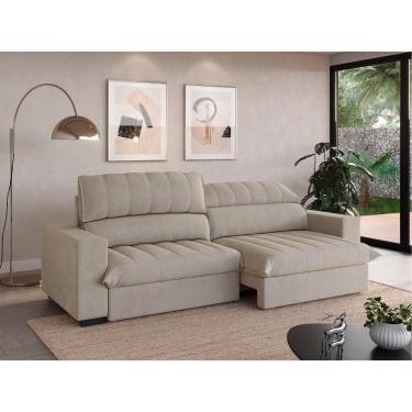 Imagem de Sofá com Molas Ensacadas Retrátil e Reclinável Strike 2,40m Veludocristal com Carregador USB - NETSOFAS