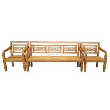 Imagem de Kit Jogo De Banco Com Mesa De Centro Em Madeira De Demolição Modelo X Sudeste Rústico