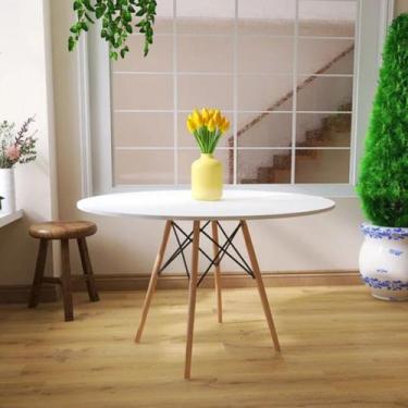 Imagem de Mesa para Sala de Jantar 110 Cm Redonda com Tampo em Mdf Eiffel - Móve
