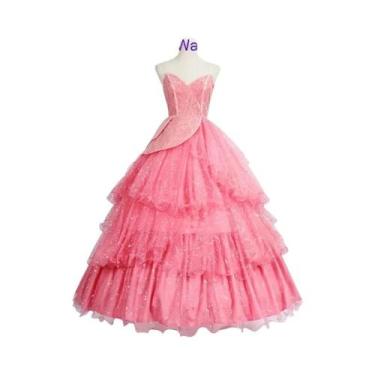Imagem de Fantasia De Cosplay Da Bruxa Glinda a Boa Para Adultos, Vestido Rosa D