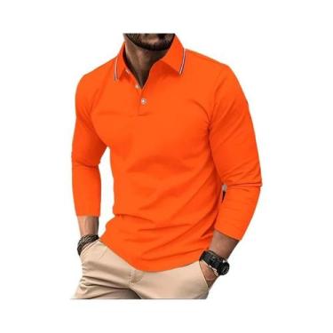 Imagem de Camisa Polo Masculina De Verão Com Manga Longa, Respirável E Confortáv