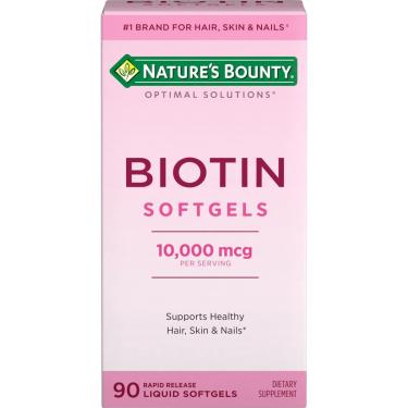 Imagem de Suplemento Nature'S Bounty Biotina 10000Mcg Para Cabelos 90 G-Unissex