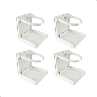 Imagem de Porta Copos Latas Dobrável Branco Embarcações Mfx Kit Com 4