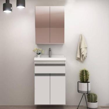 Imagem de Gabinete de Banheiro 50cm com Lavatório e Armário Ref 501 - Cewal