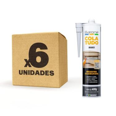 Imagem de Kit 6 Pu 40 Branco Cola Tudo Uso Geral Barone 400g