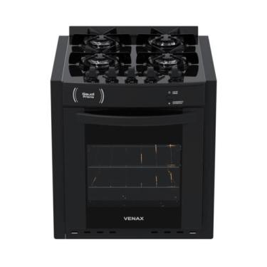 Imagem de Fogao de Embutir 4 Bocas Venax Gaudi Prisma Vitreo Bl Preto Gas Glp, B
