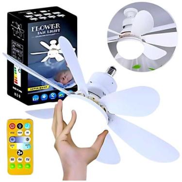 Imagem de Ventilador de teto Com Luz led 6 Hélices fácil instalação Controle Rem