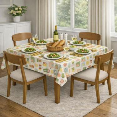 Imagem de Toalha de Mesa Quadrada 4 Lugares Algodão Temperos Dohler - Döhler