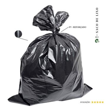 Imagem de Saco de Lixo 200 Litros P7 Preto 0,09 MICRAS Reforçado com 20 Unidades Higipack