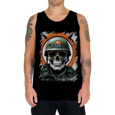 Imagem de Camiseta Regata Caveira Militar Logo Guerra 1 - Kasubeck Store®, INF 0