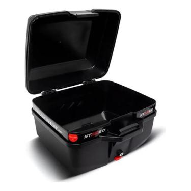 Imagem de Bau Moto Bauleto Stoned 35 Litros Com Base Universal Traseiro, Preto