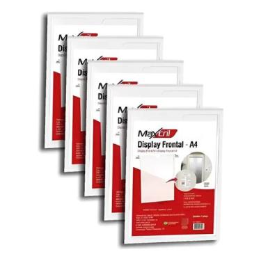 Imagem de Kit 5 Display MAXCRIL Acrílico Expositor Recado A4 Parede - 10090013
