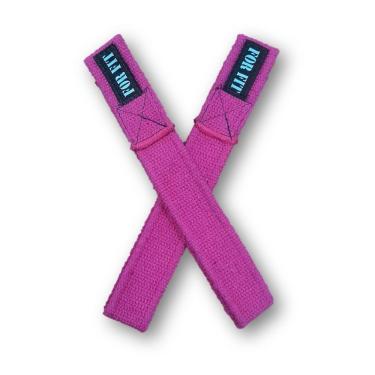 Imagem de Tala Straps para Academia 100% Algodão para Pegada Firme Super Resistente Rosa OEM