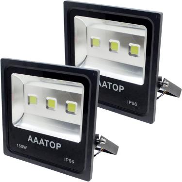 Imagem de Kit 6 Refletor LED para Iluminação Externa com Proteção IP66 150W Branco Vidro e Metal