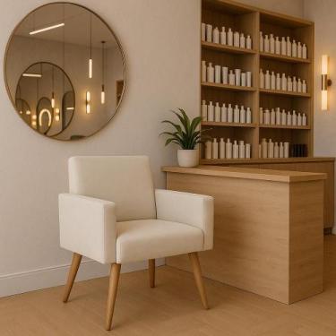 Imagem de 1 Poltrona Decorativa Para Recepção Consultório Manicure Barbearia Lin