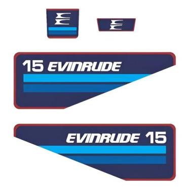 Imagem de Kit Adesivos Evinrude 15 Compatível Motor de Popa - SPTS