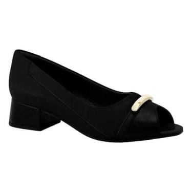 Imagem de Sapato comfortflex peeptoe feminino 2564302, Preto, 35