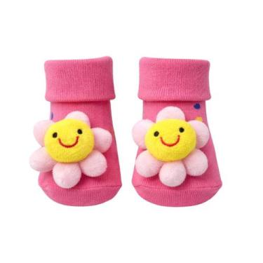 Imagem de Meia Antiderrapante para Bebê 0 a 12 Meses 3d Bichinhos - Plin Baby, F