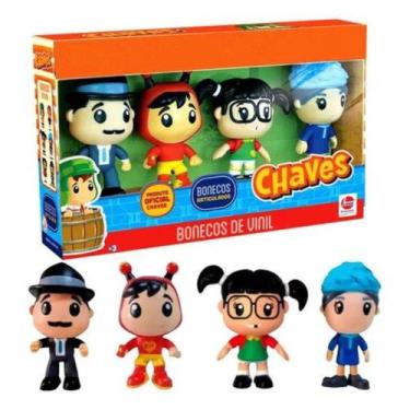 Imagem de Turma Do Chaves Oficial 4 Bonecos Vinil Lider Brinquedos, UN, Diversas