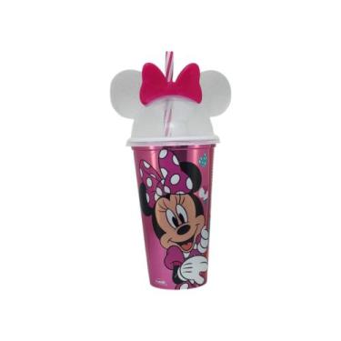 Imagem de Copo Infantil Com Canudo 500ml Personagens Plasútil, Minnie Rosa