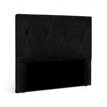 Imagem de Cabeceira Elisa Solteiro 90cm para Cama Box Estrutura MDF Suede Preto Loja Sheep